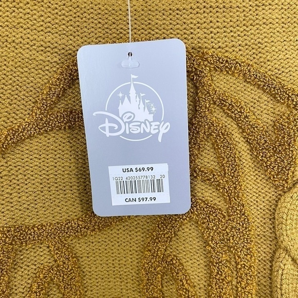 Disney Donald Duck Textured Cable Knit Sweater Mustard Yellow NWT - Picture 9 of 12